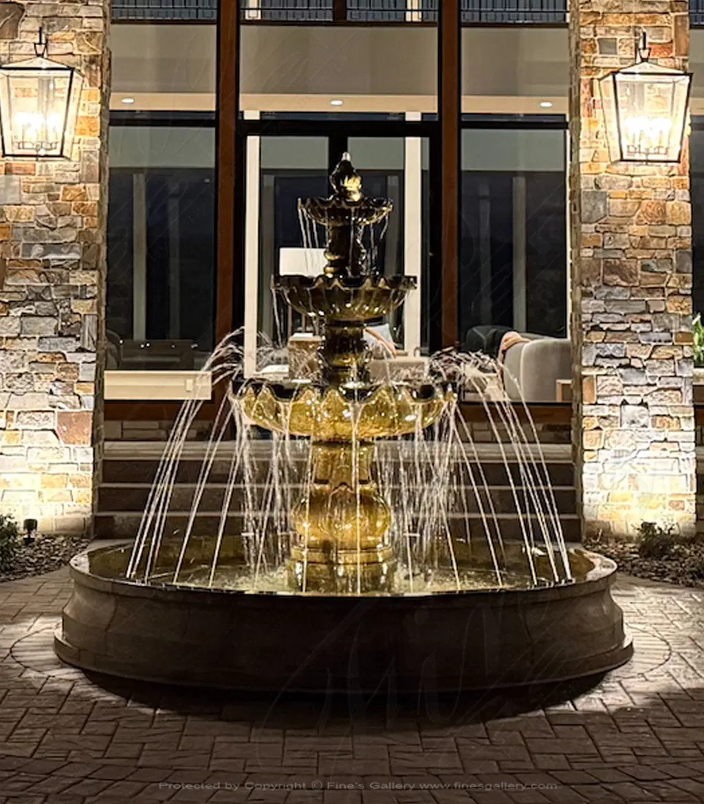 Three tiered granite fountain in the Northern U.S